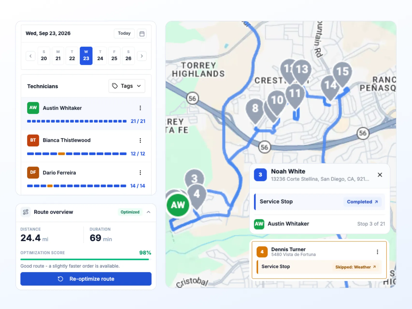 Triton Job & Route management dashboard preview